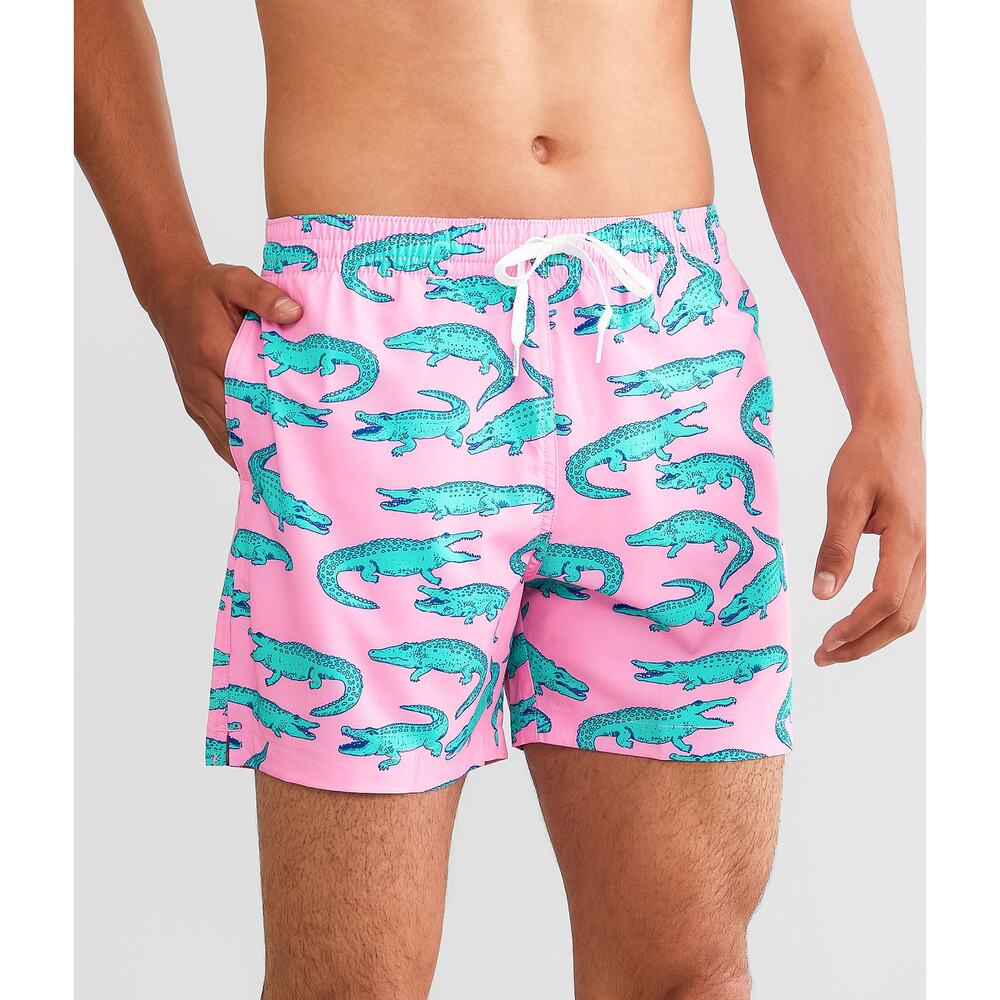 Chubbies Buckle Men’s 5’5 The Glades Alligator Pink Swim Suit Trunks Size Small